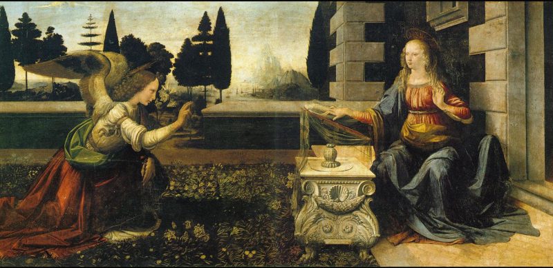 Leonardo da Vinci, A Anunciação.