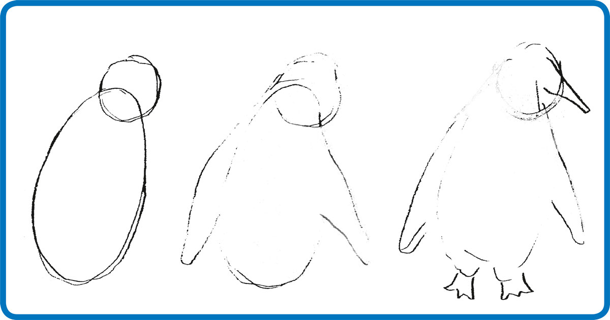 desenho de pinguim imperador