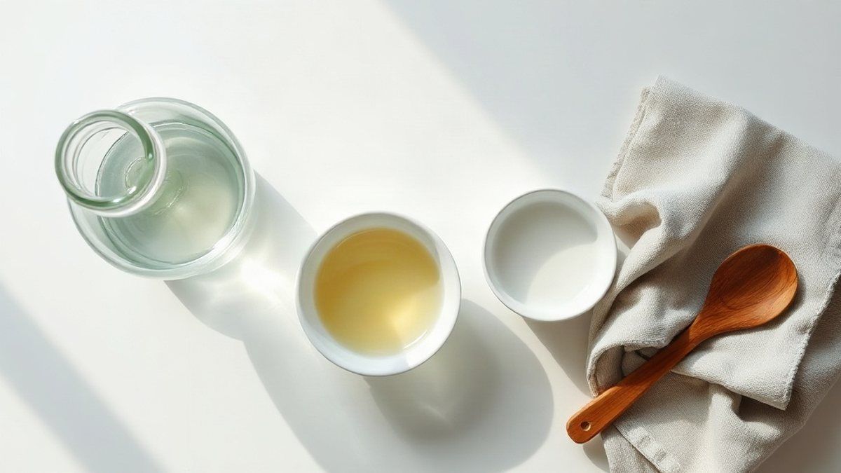 Materiais simples de cozinha para experiências de ciências em casa, como bicarbonato, vinagre e corante
